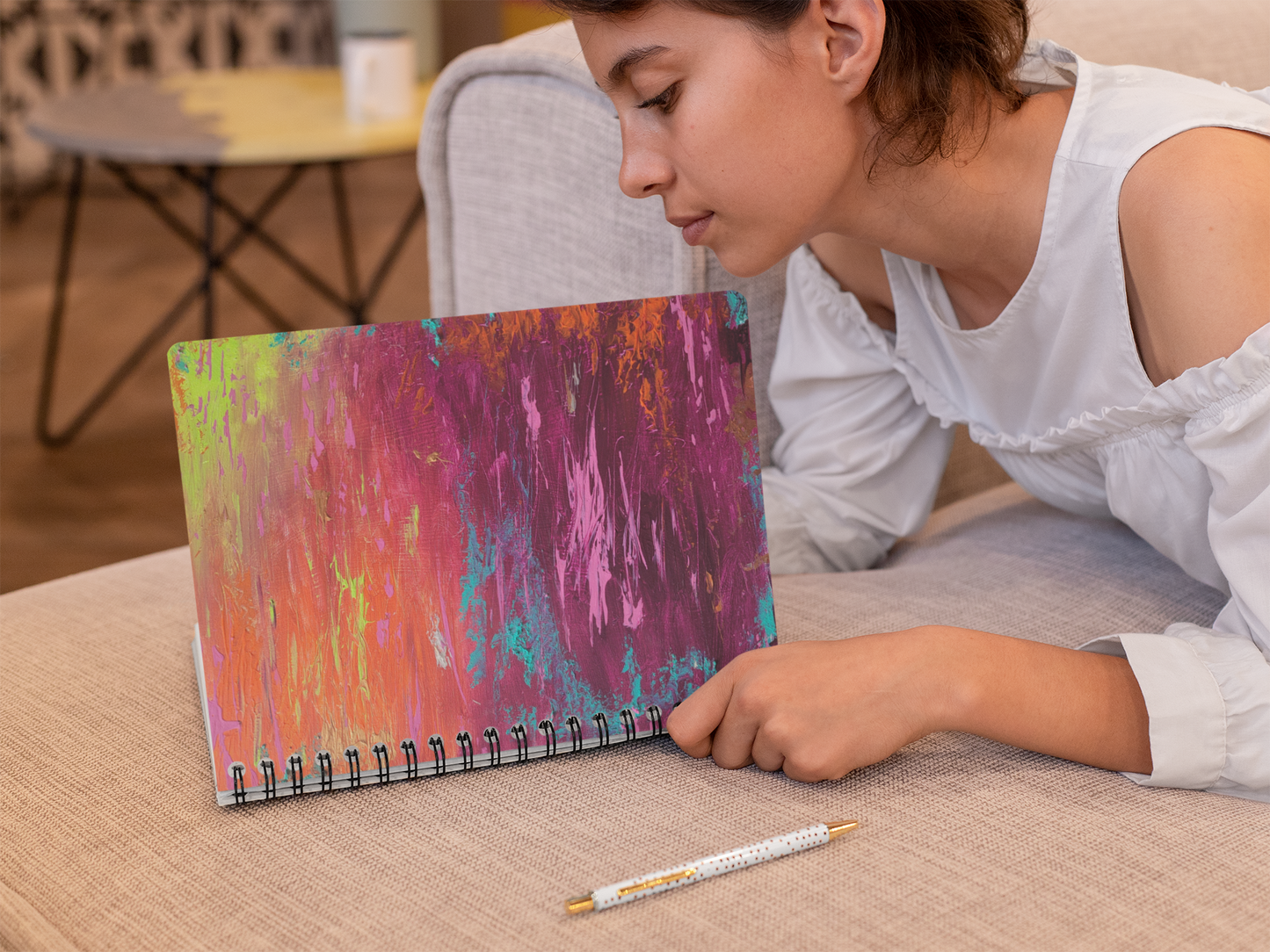 "Sunset" Spiral notebook - Dotted Pages
