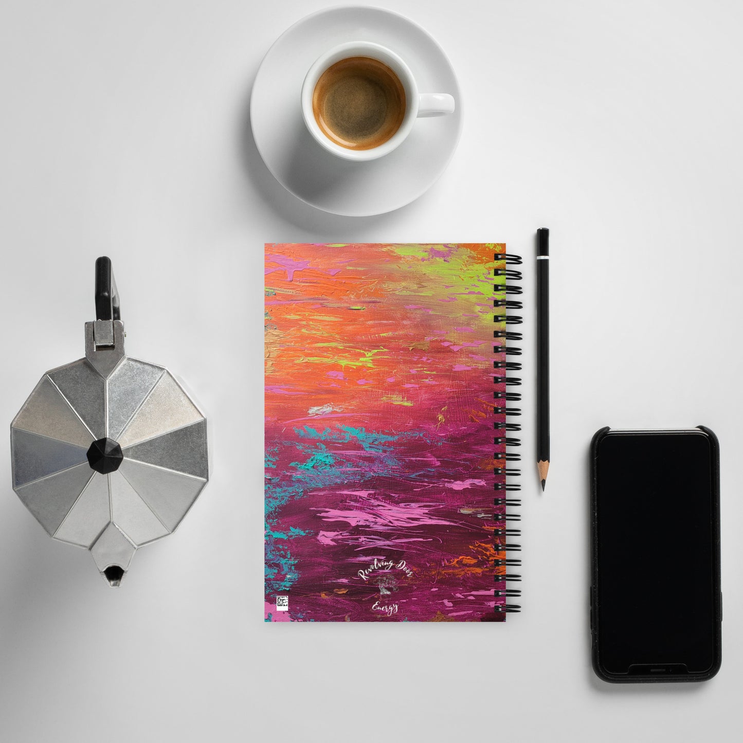 "Sunset" Spiral notebook - Dotted Pages