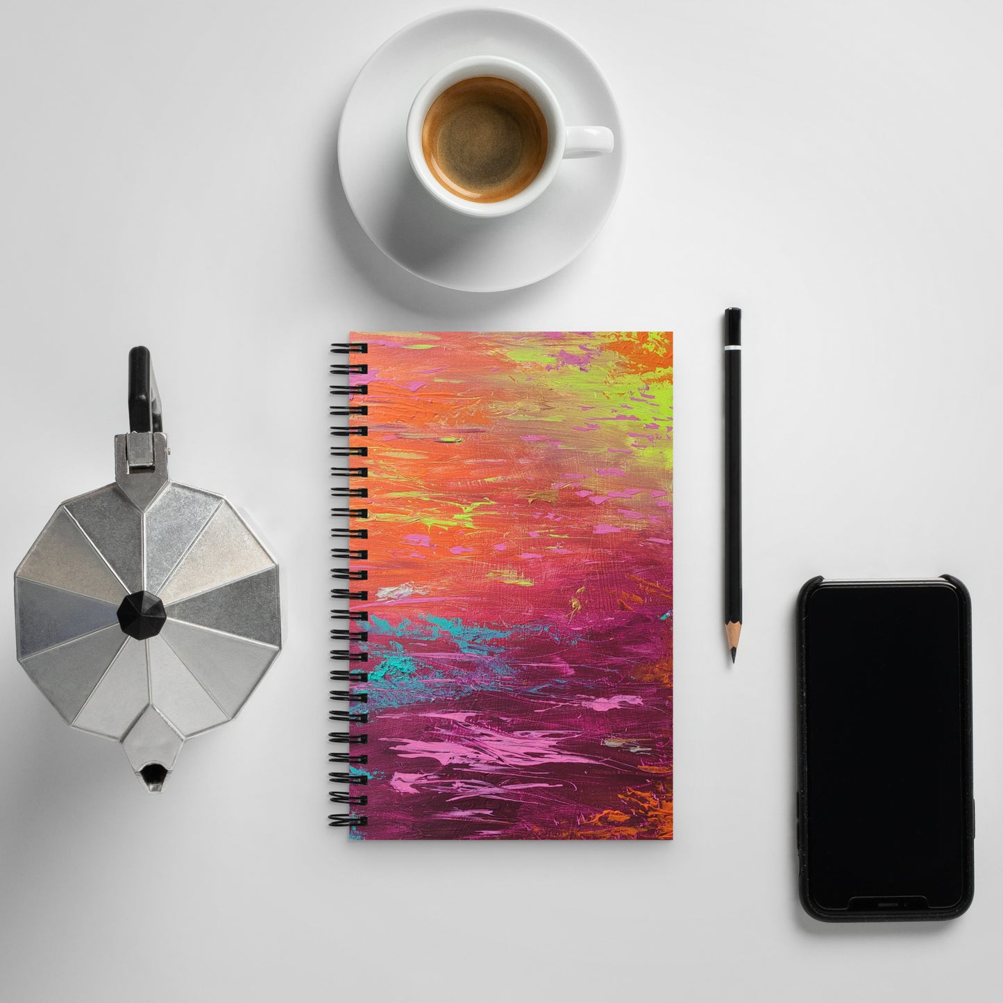 "Sunset" Spiral notebook - Dotted Pages